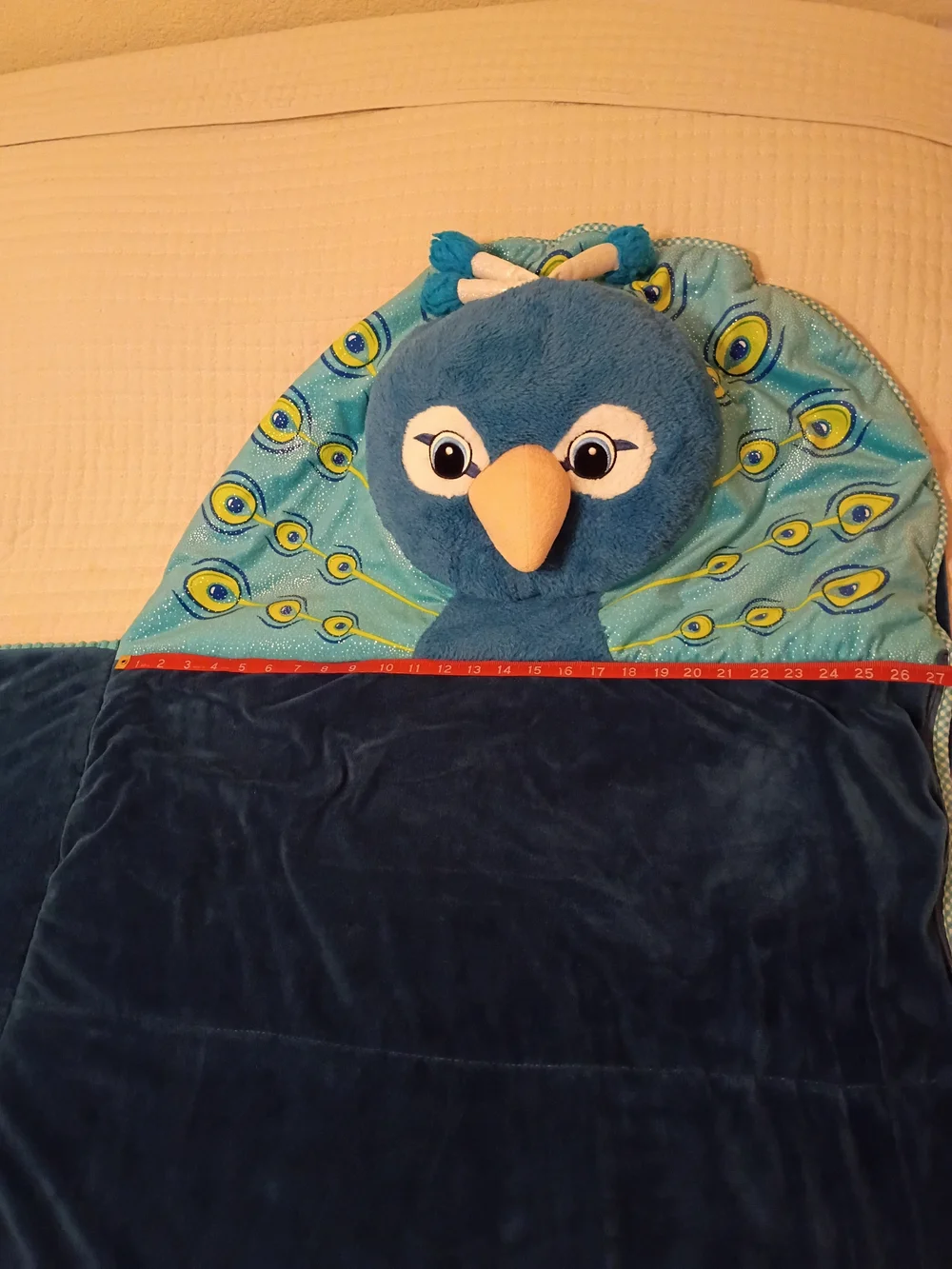 Hugfun Kids Animal Slumber Bag Blue Peacock Sleeping Bag (66